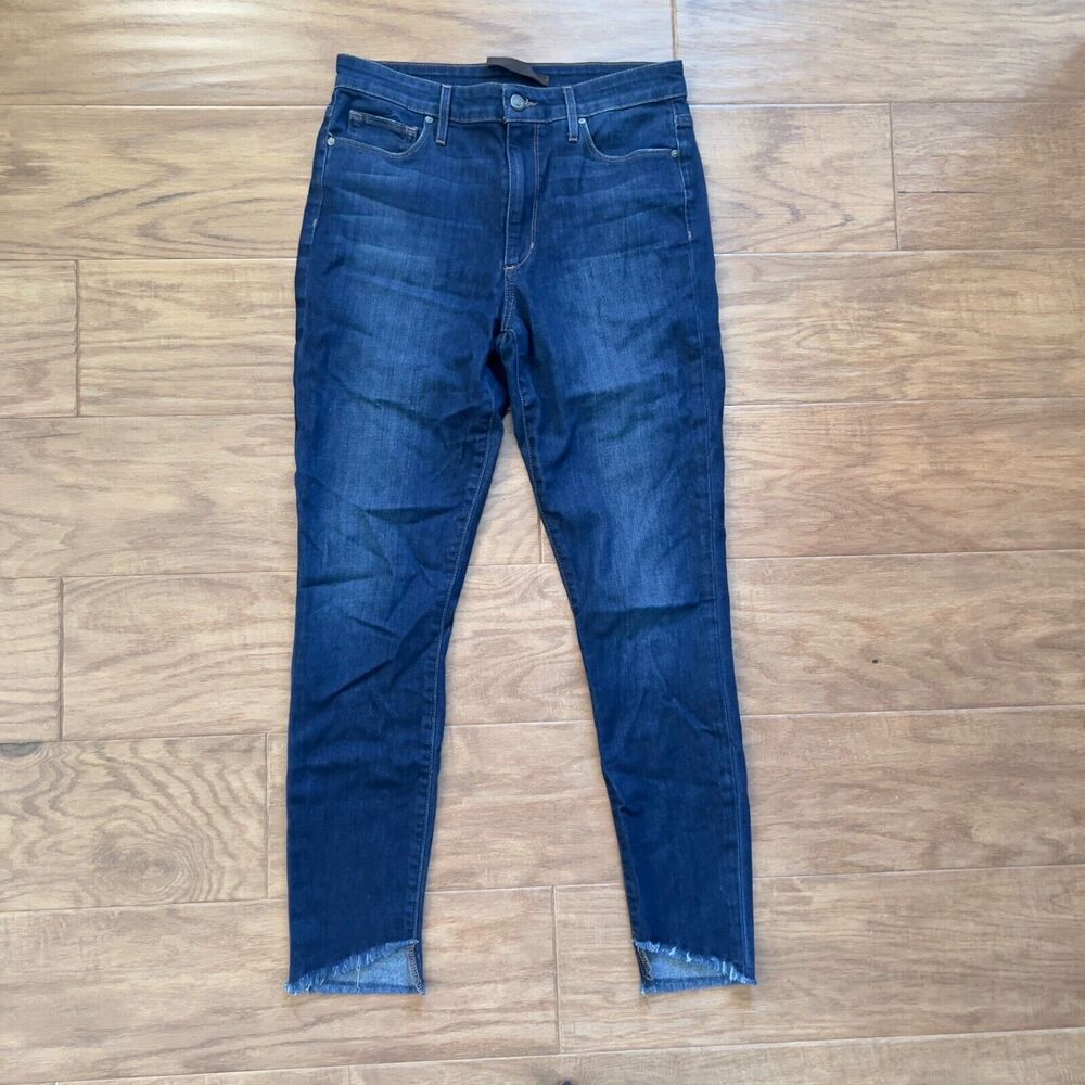 Joe's Jeans Size 27 Coraline High-Rise Skinny Ankle Dark Wash Raw Hem